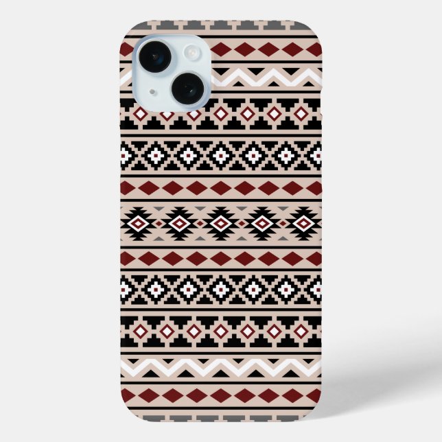 Coques Case-Mate iPhone Aztec Essence II Ptn noir blanc gris rouge (Verso)