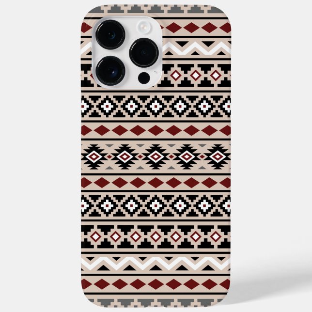Coques Case-Mate iPhone Aztec Essence II Ptn noir blanc gris rouge (Verso)