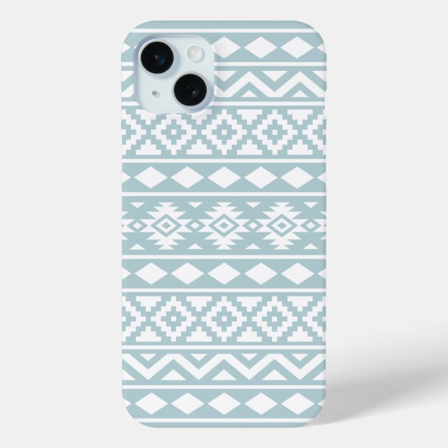 Coques Case-Mate iPhone Aztec Essence Ptn III Blanc sur Canard Oeuf Bleu (Verso)