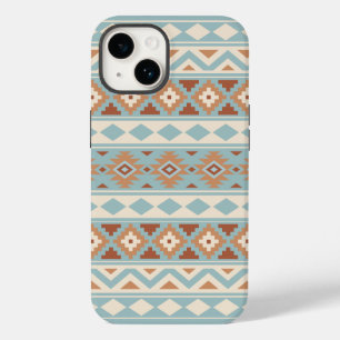 Coque Pour iPhone 14 Aztec Essence Ptn IIIb Blue Cream Terracottas