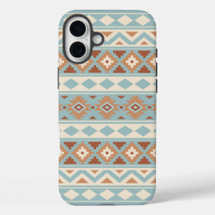Coques iPhone 16 Plus Aztec Essence Ptn IIIb Blue Cream Terracottas