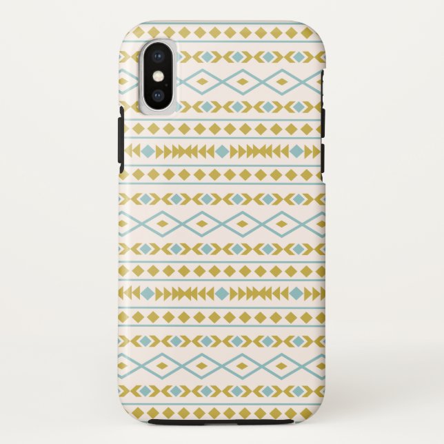 Coques Case-Mate iPhone Aztec Formes Motif Turquoise Gold Cream (Dos)