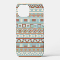 Aztec Influence Motif Crème Bleue Terracottas