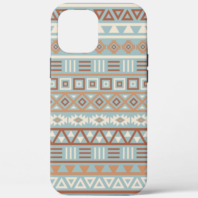 Coques Case-Mate iPhone Aztec Influence Motif Crème Bleue Terracottas (Verso)