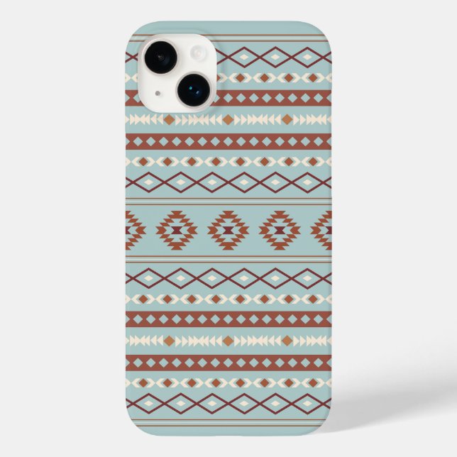 Coques Case-Mate iPhone Aztec Mixte Motif Motif Rusts Crème Bleu (Verso)