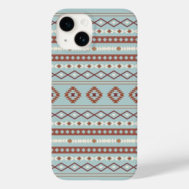 Coques Case-Mate iPhone Aztec Mixte Motif Motif Rusts Crème Bleu (Verso)