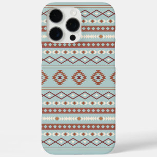 Coques iPhone 16 Pro Max Aztec Mixte Motif Motif Rusts Crème Bleu