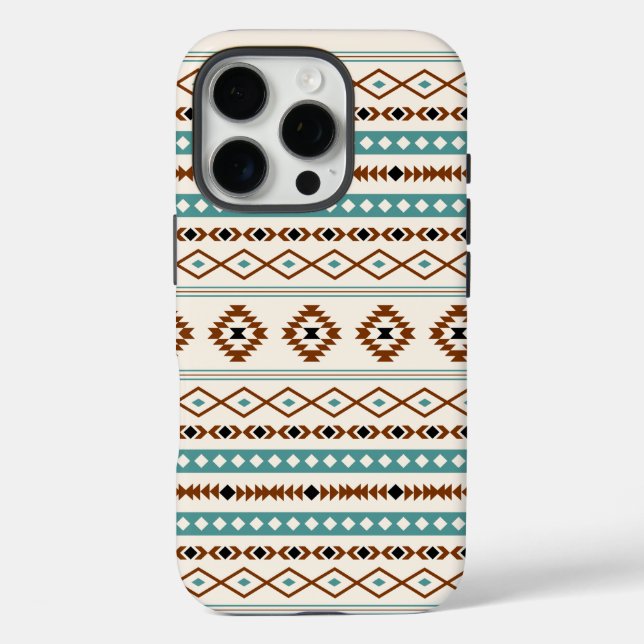 Coques Case-Mate iPhone Aztec Turquoise Terracotta Crème Noire Mixte Motif (Verso)