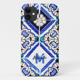 Case-Mate iPhone Case Azulejo Motif espagnol Carreaux marine Monogramme