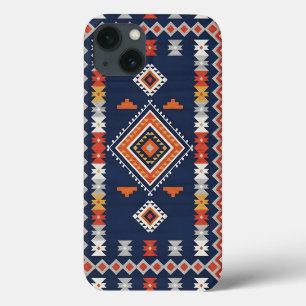 Case-Mate iPhone Case Azur Navy et Terracotta Géométrique Tribal
