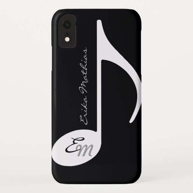 Coques Case-Mate iPhone b/w note musicale personnalisable (Dos)