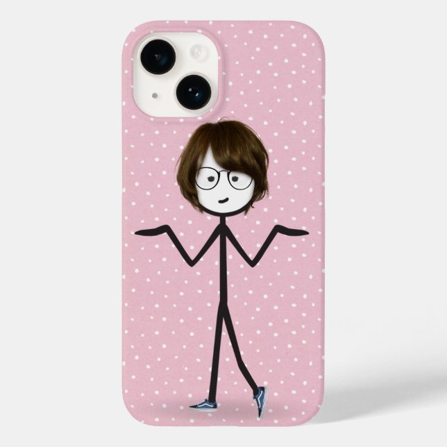 Coques Case-Mate iPhone Baguette Figure Girl avec cheveux foncés (Verso)