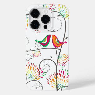 Coques Pour iPhone Baisers d'été couleur Whimsical Oiseaux et fleurs