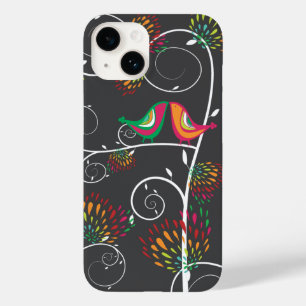 Coques Pour iPhone Baisers d'été couleur Whimsical Oiseaux et fleurs