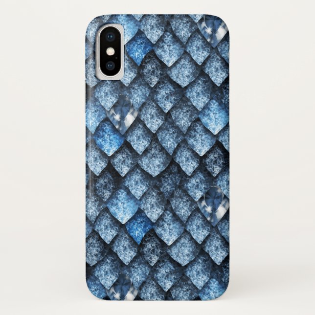Coques Case-Mate iPhone Balance de dragon / gemmes bleues (Dos)