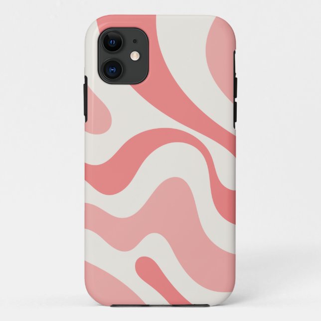 Coques Case-Mate iPhone Balayage liquide Abstrait en rose tendre (Dos)