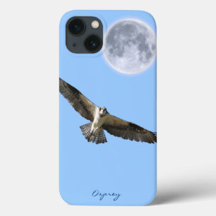 Etui iPhone 13 Balbuzard pêcheur (aigle à poisson) et lune