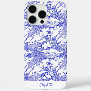 Coques iPhone 16 Pro Max Baleine À Baleine Bleue Et Blanche Personnalisée