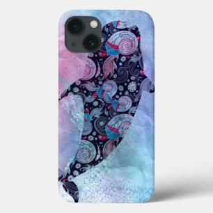 iPhone 13 Case Baleine ornementale de silhouette