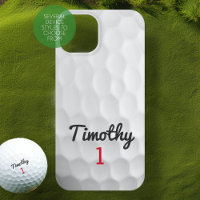 Ball de golf Dimples avec nom noir Numéro rouge
