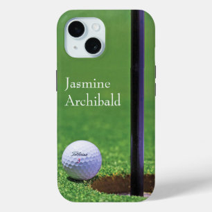 Coque Pour iPhone 15 Balle de golf sur le bord de la coupe Gros plan Pe