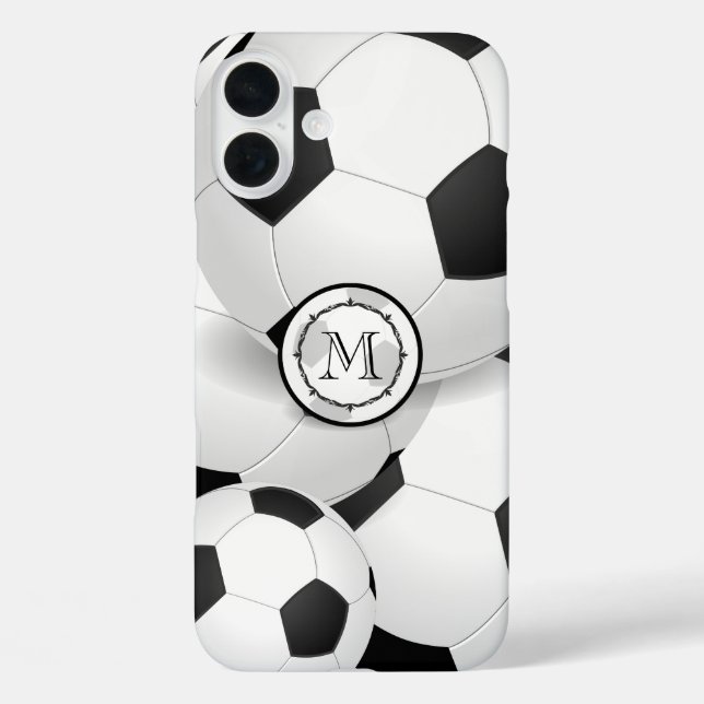 Coques Case-Mate iPhone Balle de soccer noir et blanc (Verso)