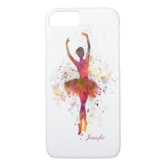 Coques Case-Mate iPhone Ballerina Splatter Art Nom personnalisé | Ballet (Dos)
