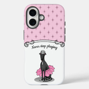 Coques iPhone 16 Ballet Ballerina Princesse Greyhound Chig (noir)
