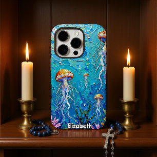 Coques iPhone 16 Pro Ballet sous-marin : Méduse dans une mer vibrante