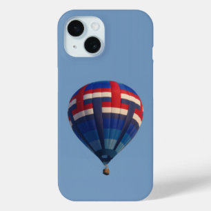 Coque Pour iPhone 15 Ballon à air chaud bleu