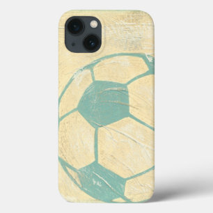 iPhone 13 Case Ballon de football bleu en pastel par Chariklia