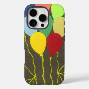 Coques iPhone 16 Pro Ballons d'anniversaire colorés Design graphique