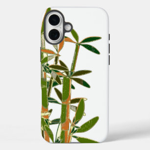 Coques iPhone 16 Plus Bambou vert isolé sur fond blanc