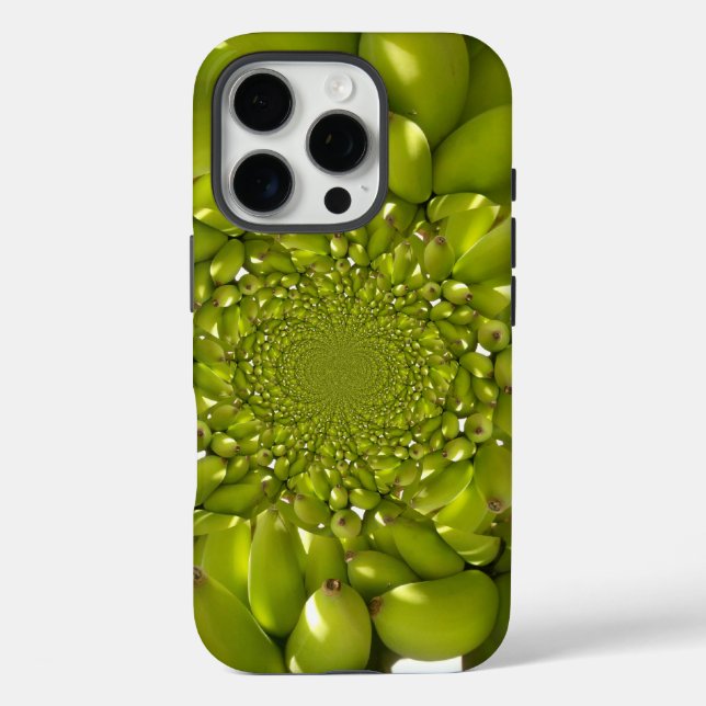 Coques Case-Mate iPhone Banane verte Kaleidoscope Art Imprimer/Graphique (Verso)
