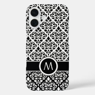 Coques iPhone 16 Bande BW 2Part Ptn Damask (Personnalisée)