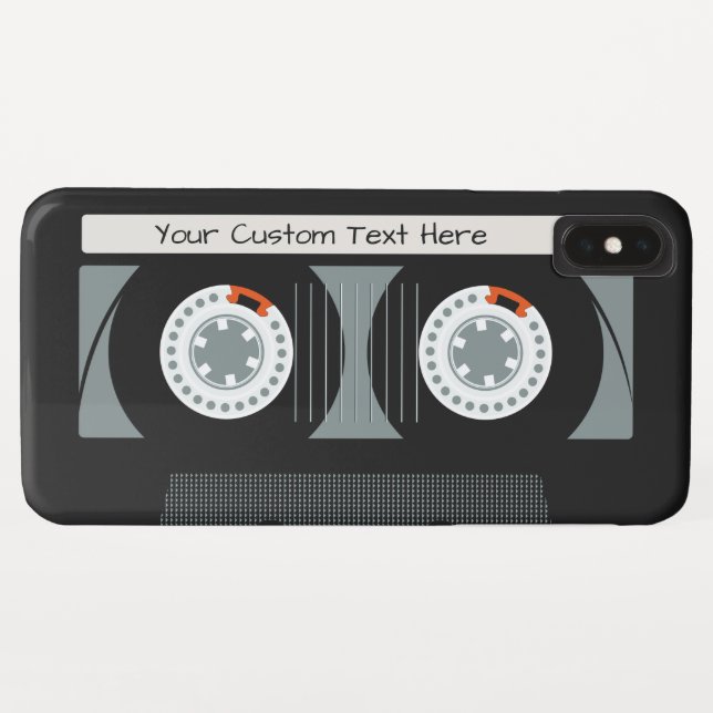 Coques Case-Mate iPhone Bande de bande de casette personnalisée (Dos (Horizontal))