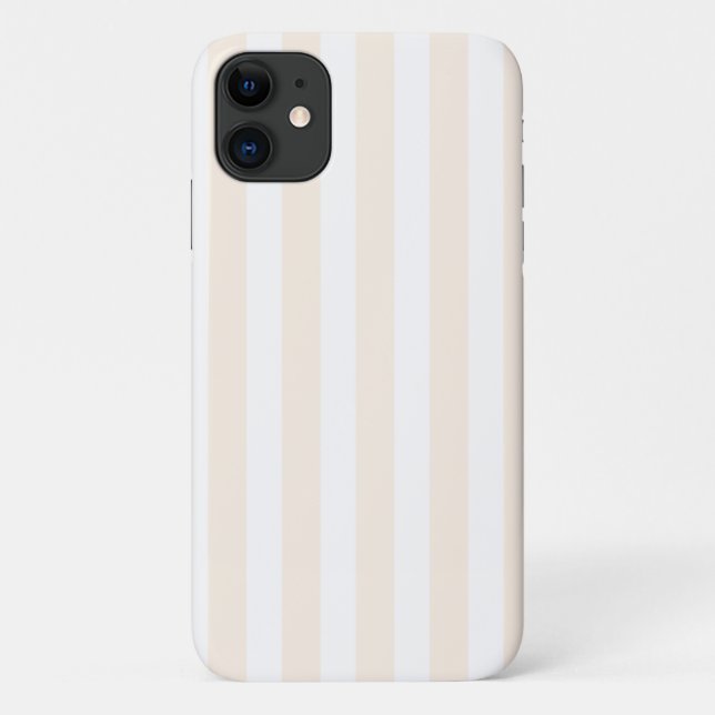 Coques Case-Mate iPhone Bande de bonbons beige et blanche (Dos)