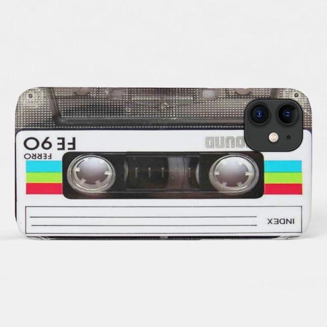 Coques Case-Mate iPhone Bande de cassette des années 80 (Dos (Horizontal))