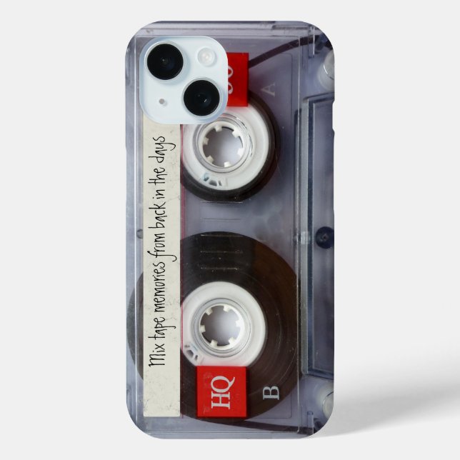 Coques Case-Mate iPhone Bande de cassette rétro drôle Personnalisé (Verso)