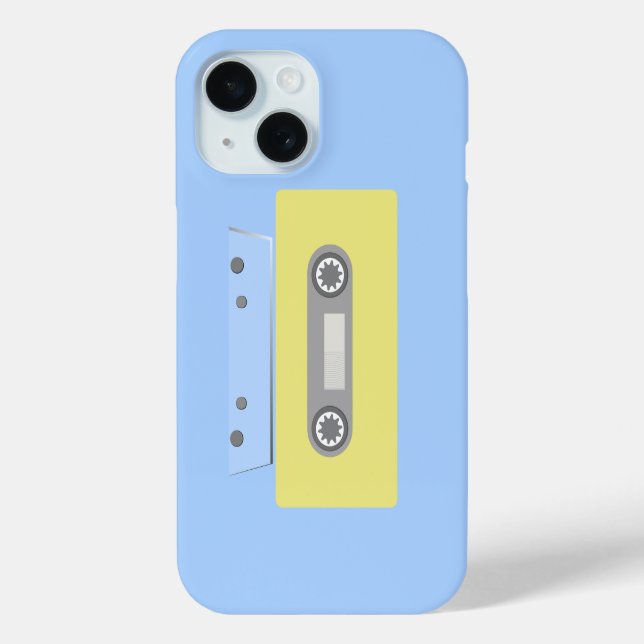 Coques Case-Mate iPhone Bande de cassette verte et bleue (Verso)