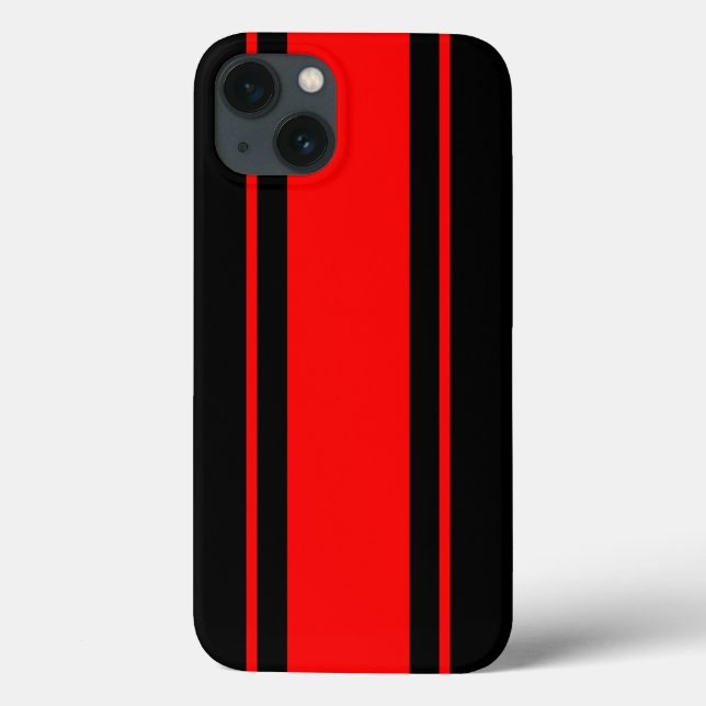 Coques Case-Mate iPhone Bande de course noire et rouge (Verso)