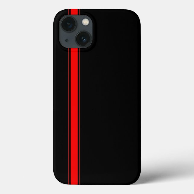 Coques Case-Mate iPhone Bande de course noire et rouge (Verso)