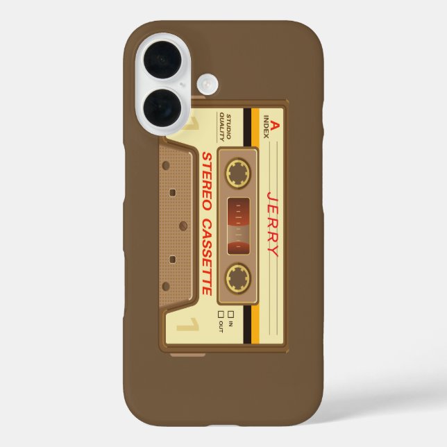 Coques Case-Mate iPhone Bande de la cassette rétroactive personnalisée (Verso)