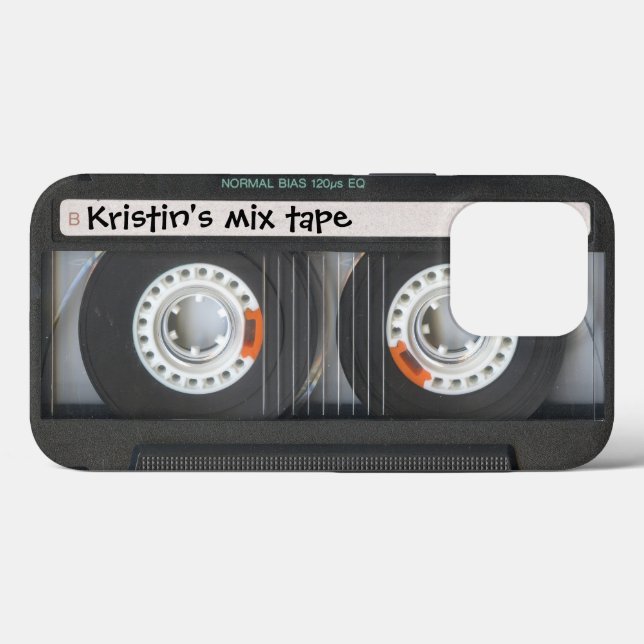Coques Case-Mate iPhone Bande de mélange de cassettes personnalisable (Verso (horizontal))