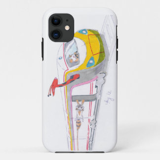 Coque Case-Mate Pour iPhone bande dessinée de train à grande vitesse et girafe