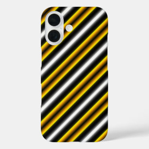 Coques iPhone 16 Bandes arc-en-ciel blanc jaune