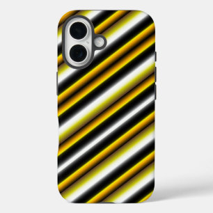 Coques iPhone 16 Bandes arc-en-ciel blanc jaune