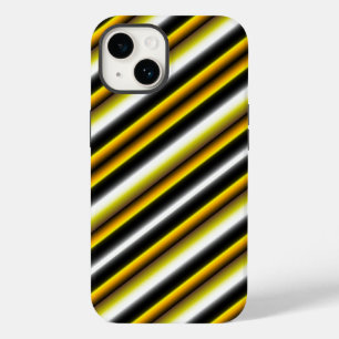 Coque Pour iPhone 14 Bandes arc-en-ciel blanc jaune