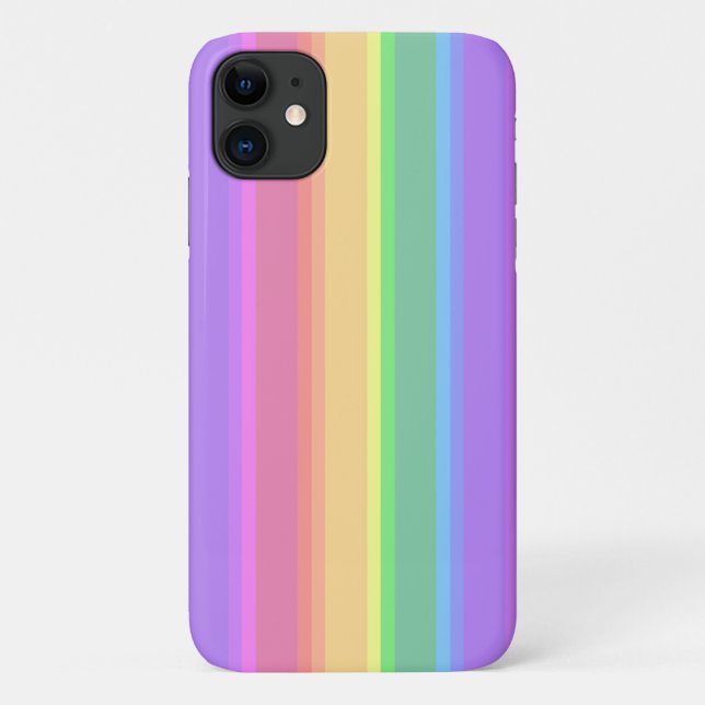 Coques Case-Mate iPhone Bandes arc-en-ciel pastel (Dos)