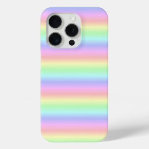 Coque iPhone 15 Pro Bandes arc-en-ciel Pastel - Motif